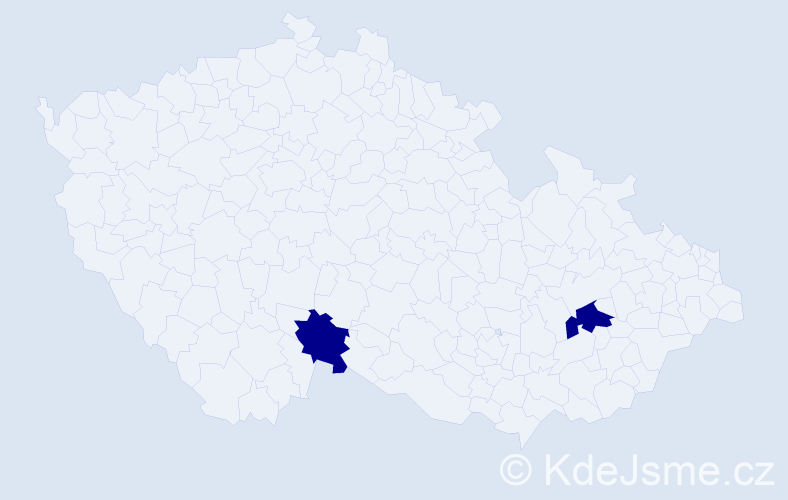 Příjmení: 'Dobrovicsová', počet výskytů 2 v celé ČR