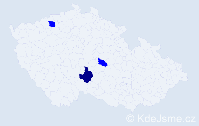 Příjmení: 'Kubych', počet výskytů 4 v celé ČR