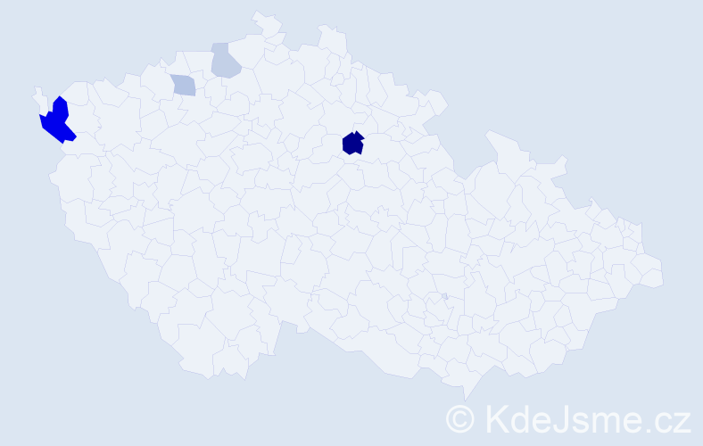 Příjmení: 'Dzurindák', počet výskytů 9 v celé ČR