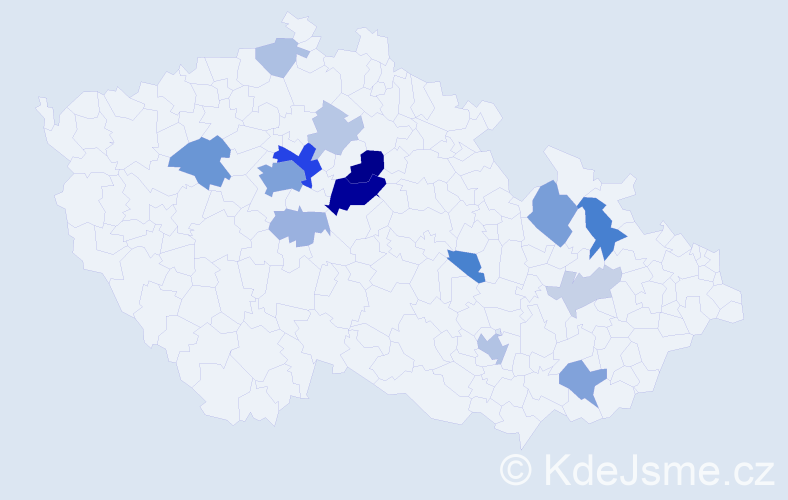 Příjmení: 'Žertová', počet výskytů 49 v celé ČR