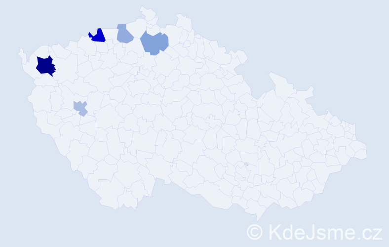 Příjmení: 'Kilbová', počet výskytů 9 v celé ČR