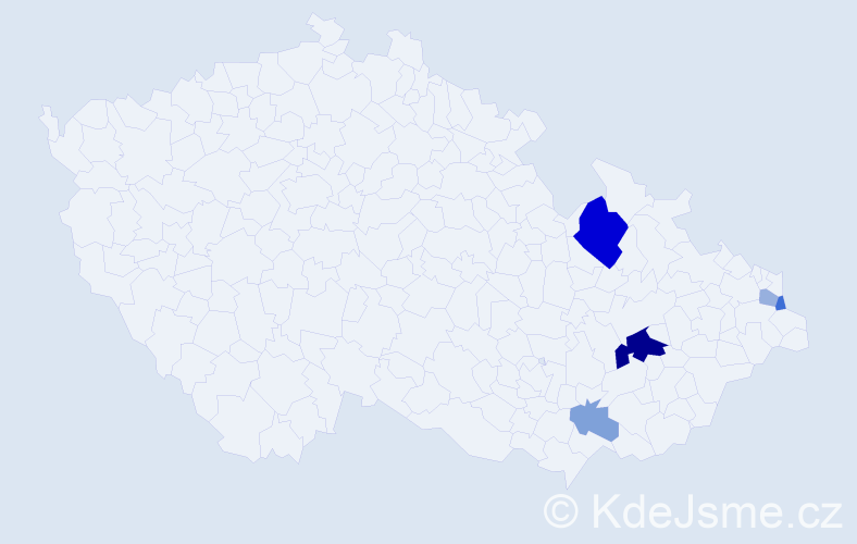 Příjmení: 'Brosteanu', počet výskytů 12 v celé ČR