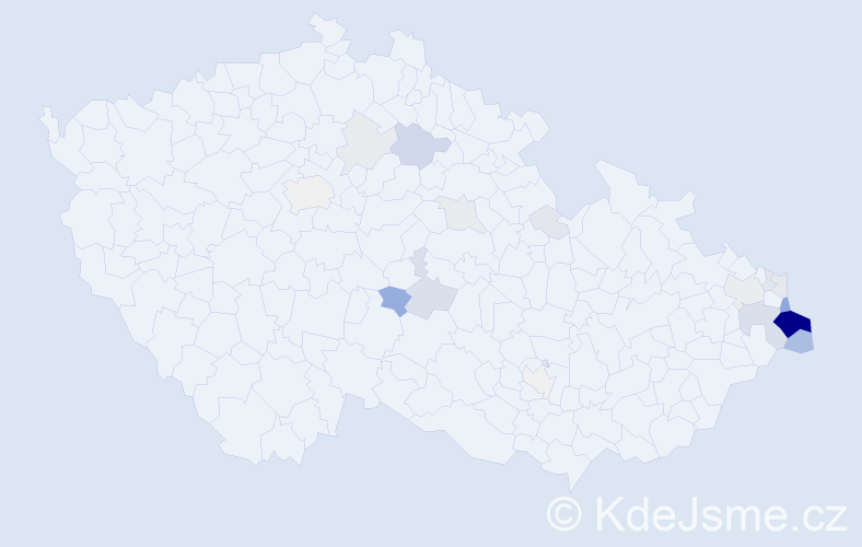 Příjmení: 'Cymorek', počet výskytů 111 v celé ČR