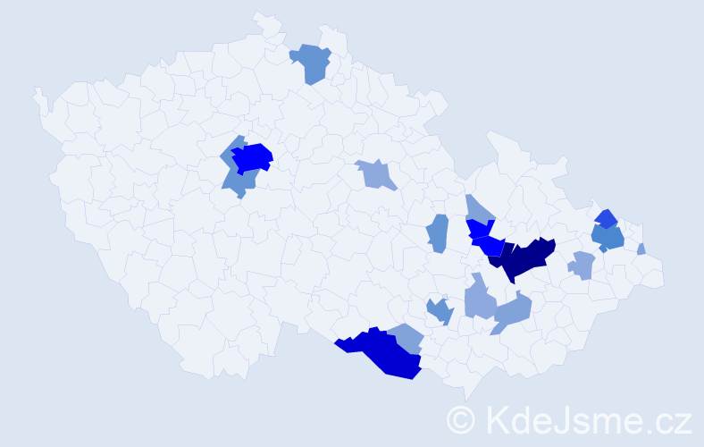 Příjmení: 'Saparová', počet výskytů 65 v celé ČR