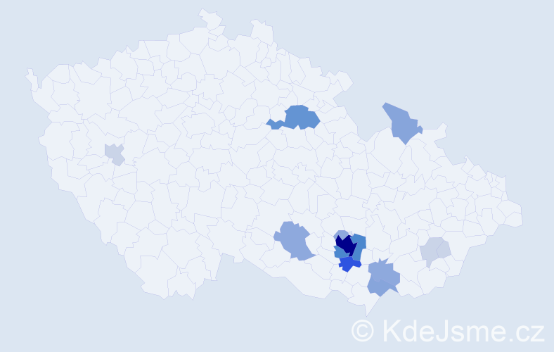 Příjmení: 'Langášek', počet výskytů 47 v celé ČR