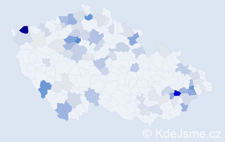 Příjmení: 'Rohan', počet výskytů 281 v celé ČR