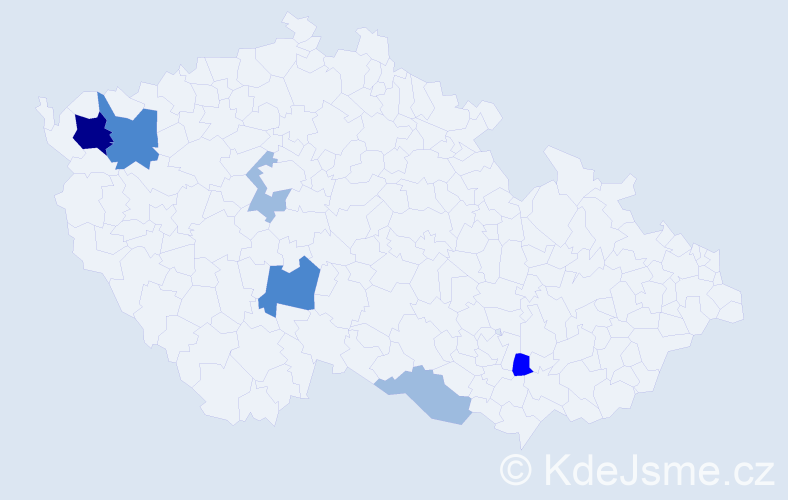 Příjmení: 'Kolesnáčová', počet výskytů 13 v celé ČR