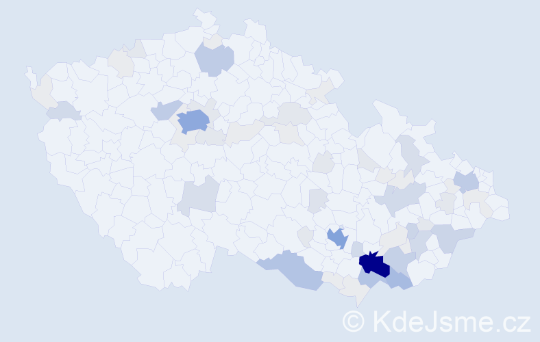 Příjmení: 'Půček', počet výskytů 256 v celé ČR