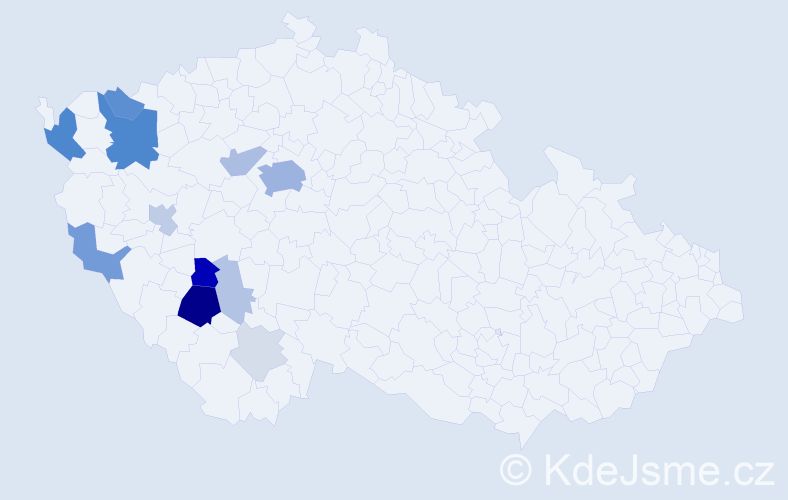 Příjmení: 'Cuhrová', počet výskytů 47 v celé ČR