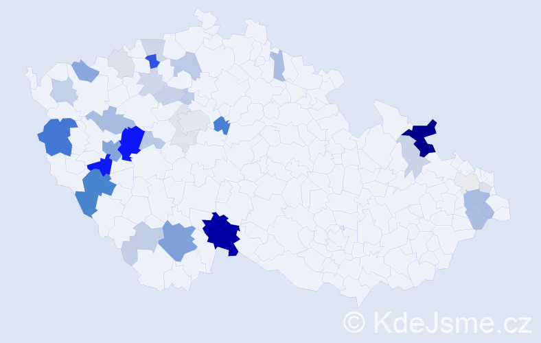 Příjmení: 'Tejčková', počet výskytů 113 v celé ČR
