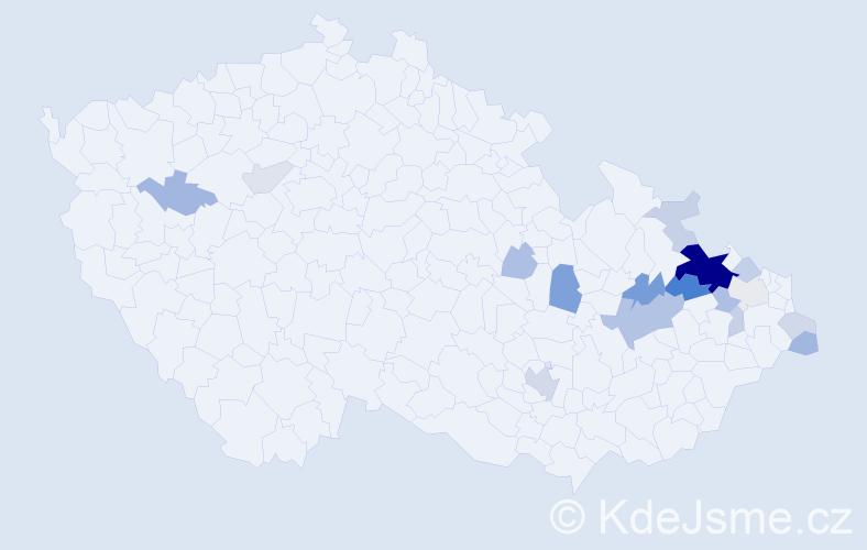 Příjmení: 'Rádek', počet výskytů 47 v celé ČR