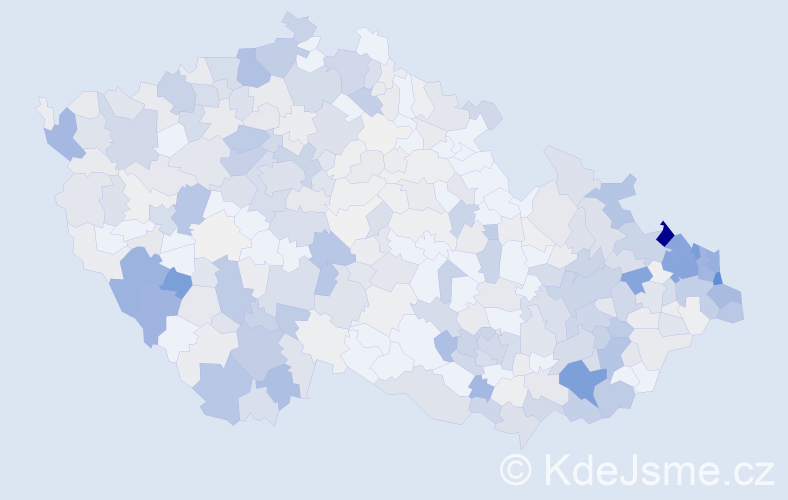 Příjmení: 'Duda', počet výskytů 2343 v celé ČR