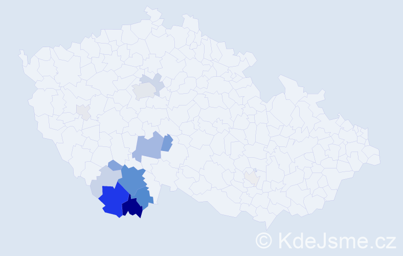 Příjmení: 'Kroneislová', počet výskytů 54 v celé ČR