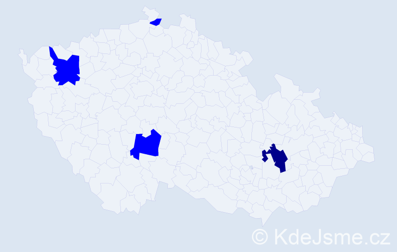 Příjmení: 'Nezdoba', počet výskytů 5 v celé ČR