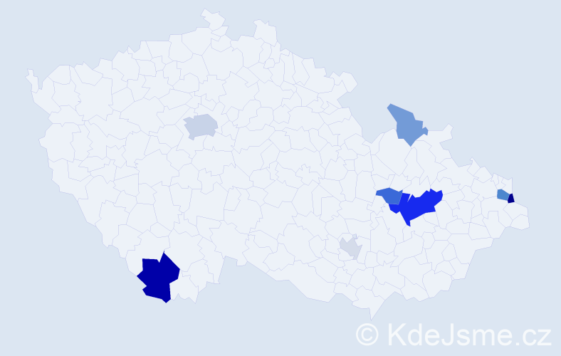 Příjmení: 'Prochaska', počet výskytů 21 v celé ČR
