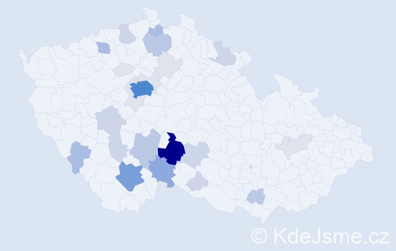 Příjmení: 'Pechek', počet výskytů 96 v celé ČR