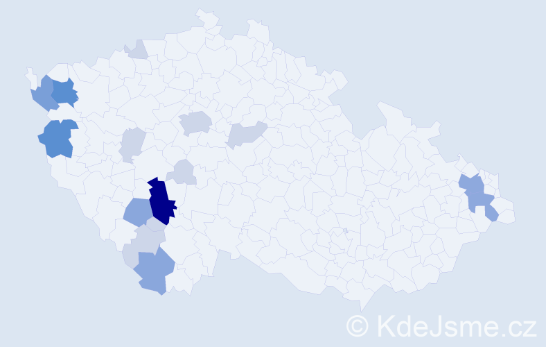 Příjmení: 'Brožáková', počet výskytů 47 v celé ČR