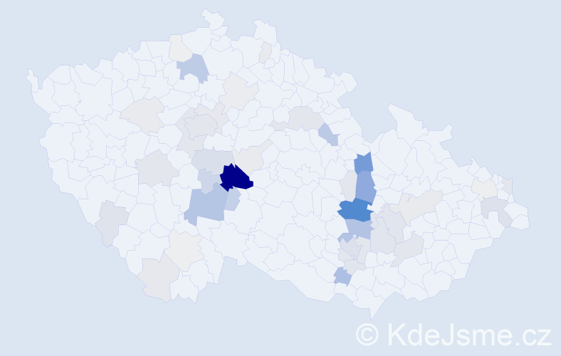 Příjmení: 'Kupsová', počet výskytů 180 v celé ČR