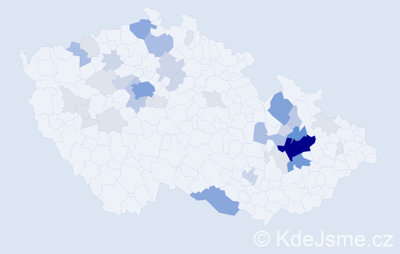 Příjmení: 'Lounová', počet výskytů 119 v celé ČR