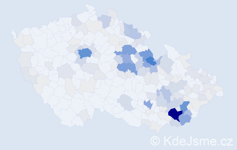 Příjmení: 'Dostálková', počet výskytů 631 v celé ČR