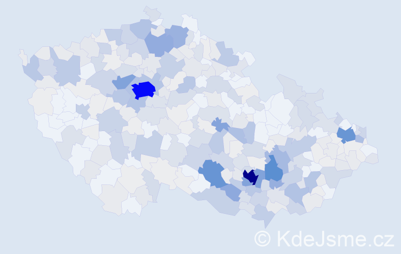 Příjmení: 'Hladký', počet výskytů 1352 v celé ČR
