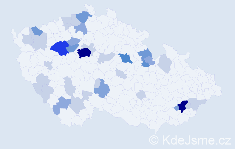 Příjmení: 'Klátilová', počet výskytů 92 v celé ČR