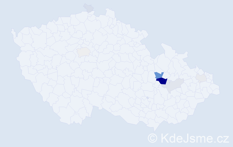 Příjmení: 'Maksant', počet výskytů 24 v celé ČR