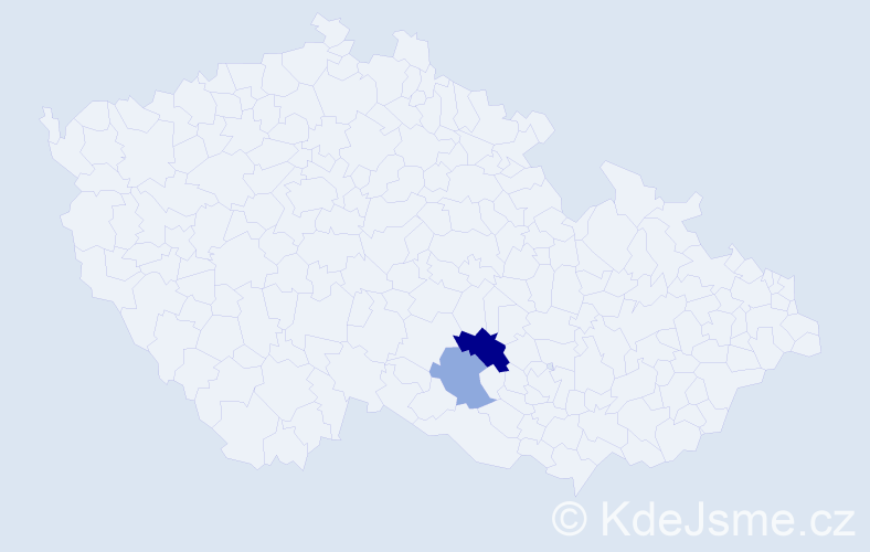 Příjmení: 'Pyszaková', počet výskytů 6 v celé ČR