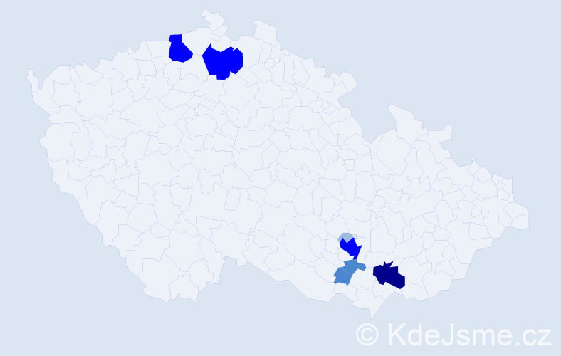 Příjmení: 'Kolstrunková', počet výskytů 18 v celé ČR