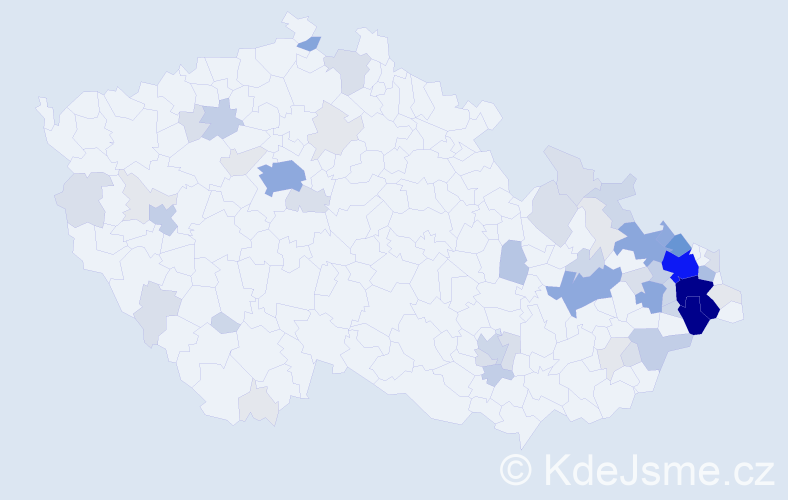 Příjmení: 'Gola', počet výskytů 264 v celé ČR