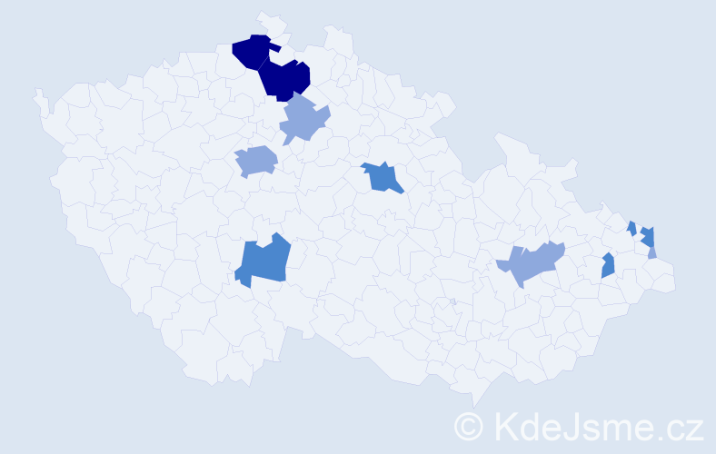 Příjmení: 'Čeřenský', počet výskytů 24 v celé ČR