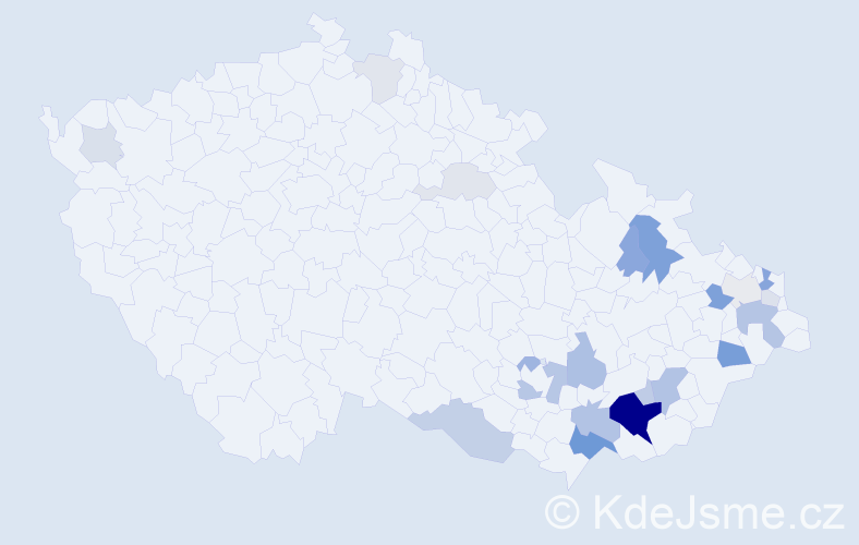 Příjmení: 'Lukeštíková', počet výskytů 61 v celé ČR
