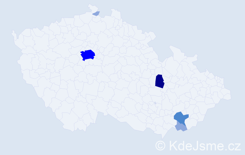 Příjmení: 'Drdúlová', počet výskytů 13 v celé ČR