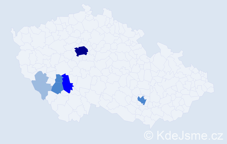 Příjmení: 'Zájedová', počet výskytů 15 v celé ČR