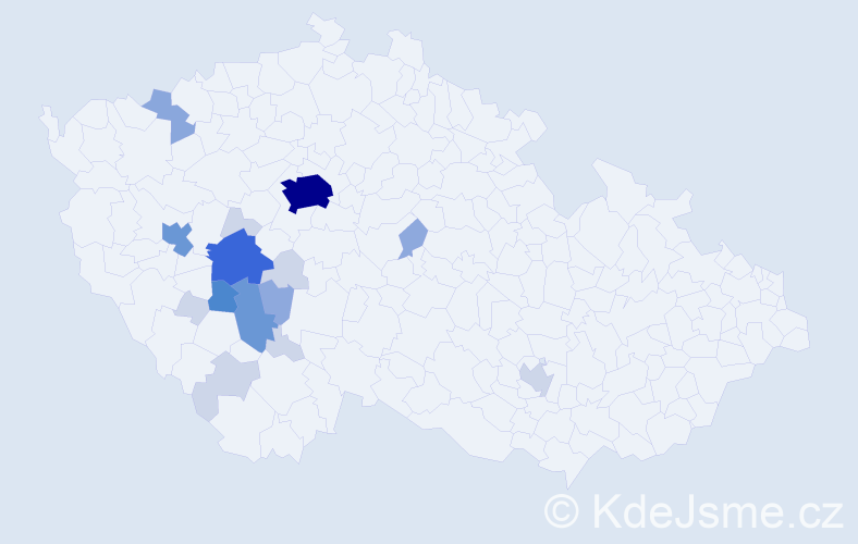 Příjmení: 'Kumhera', počet výskytů 52 v celé ČR