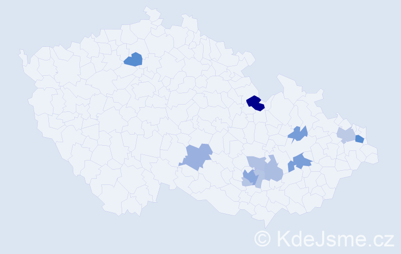 Příjmení: 'Cvilinková', počet výskytů 30 v celé ČR