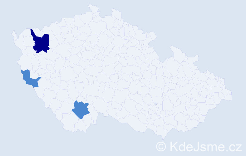 Příjmení: 'Kopárek', počet výskytů 5 v celé ČR