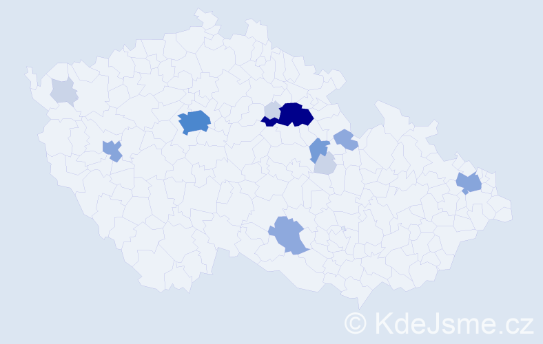 Příjmení: 'Mencák', počet výskytů 36 v celé ČR