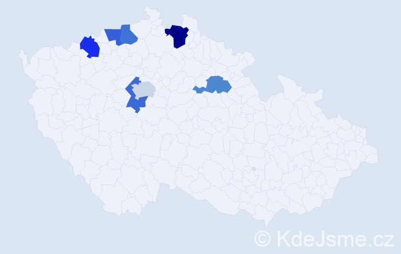 Příjmení: 'Votická', počet výskytů 8 v celé ČR