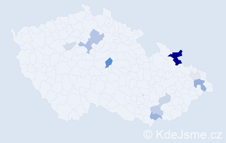 Příjmení: 'Balažíková', počet výskytů 23 v celé ČR