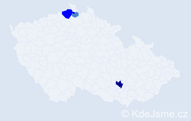 Příjmení: 'Klescht', počet výskytů 6 v celé ČR