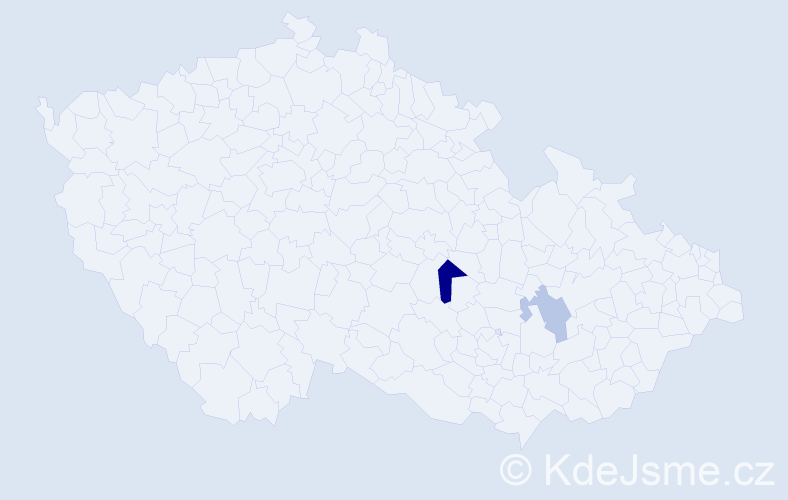 Příjmení: 'Dimec', počet výskytů 3 v celé ČR