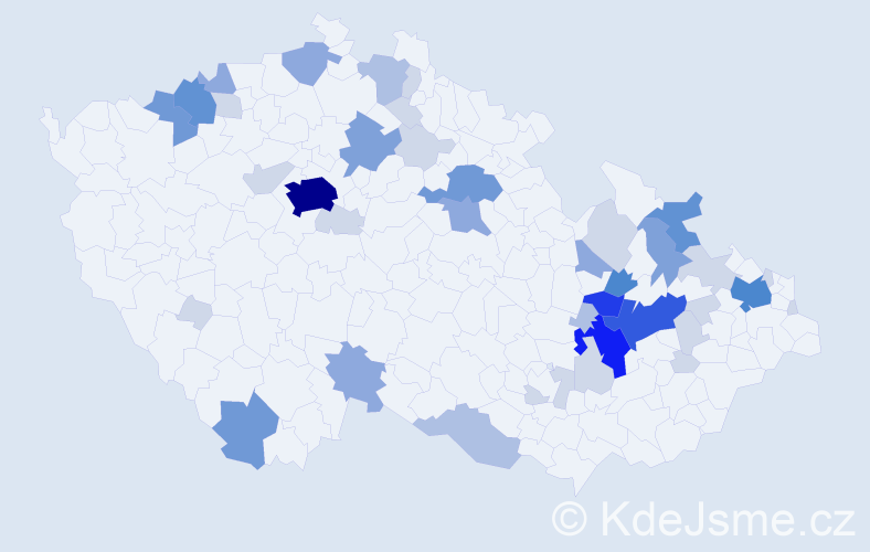 Příjmení: 'Pečová', počet výskytů 131 v celé ČR