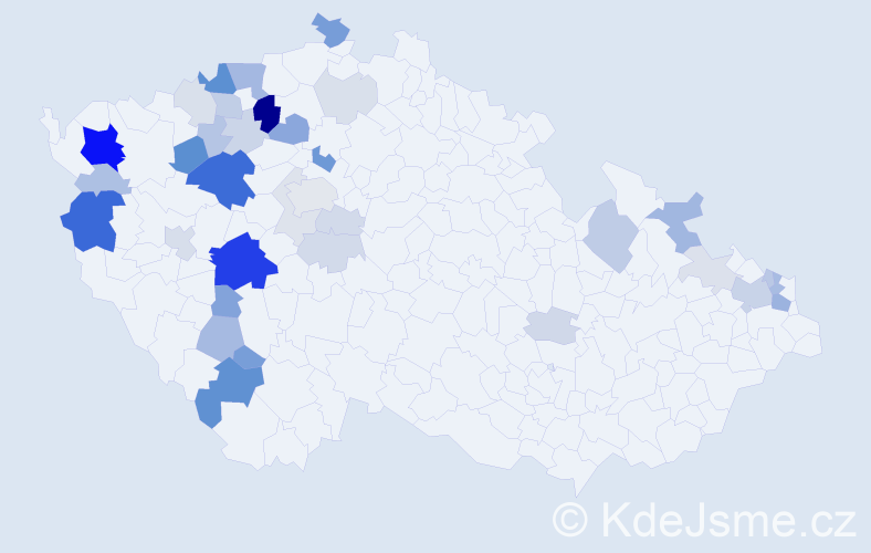 Příjmení: 'Brda', počet výskytů 114 v celé ČR