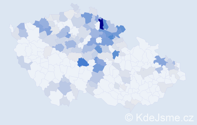 Příjmení: 'Exnerová', počet výskytů 565 v celé ČR