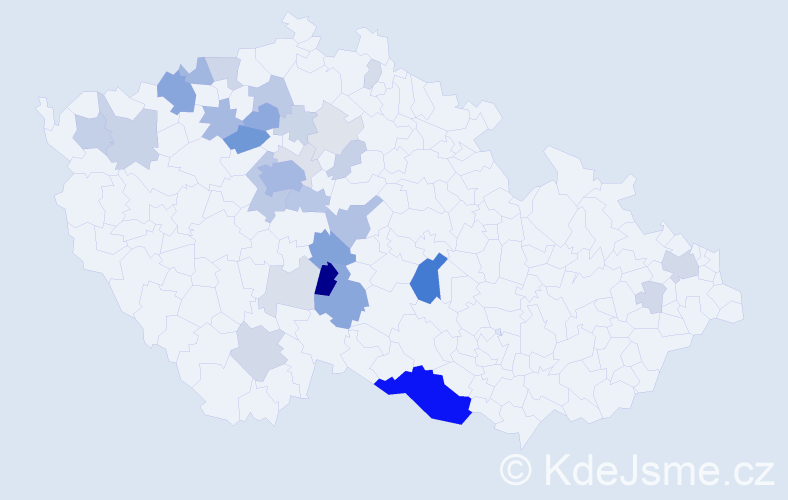 Příjmení: 'Štola', počet výskytů 108 v celé ČR