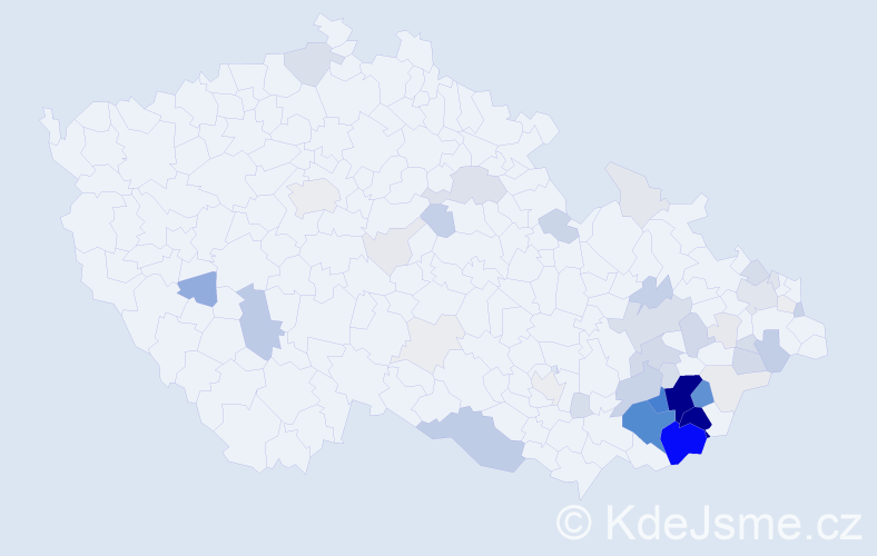 Příjmení: 'Gajdůšek', počet výskytů 259 v celé ČR