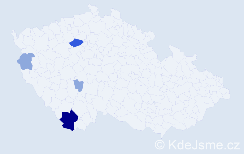 Příjmení: 'Kozelová', počet výskytů 10 v celé ČR