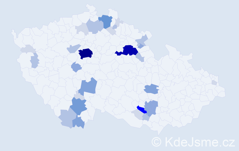 Příjmení: 'Proboštová', počet výskytů 104 v celé ČR