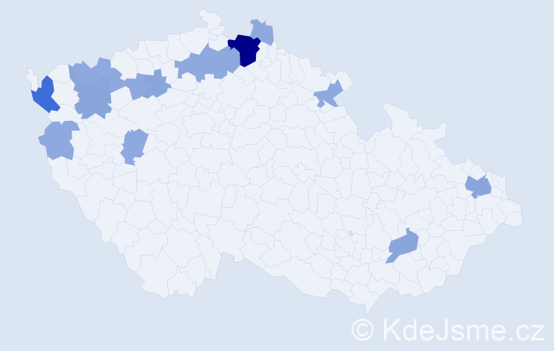 Příjmení: 'Hrkota', počet výskytů 31 v celé ČR